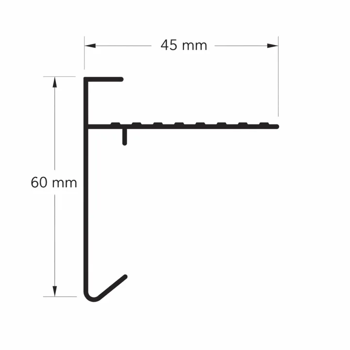 Daktrim 60 mm x 45 mm + verbindingsstuk