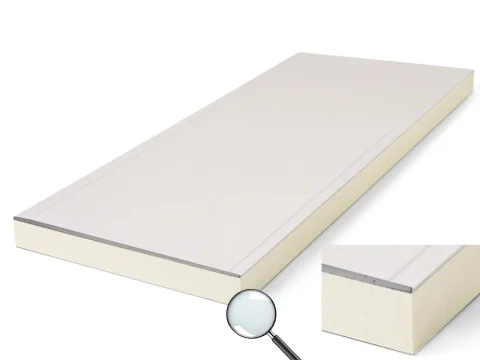 PIR op gips afgeschuinde kant 600 mm x 2600 mm